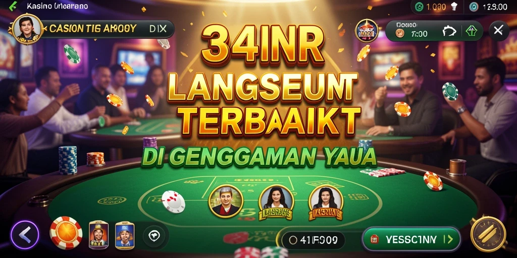 Tampilan permainan Live Casino yang mendebarkan di 34R.