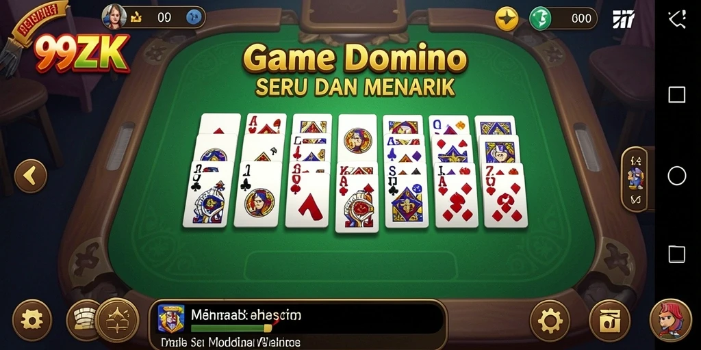Screenshot gameplay 99ZK menunjukkan aksi seru permainan Domino.