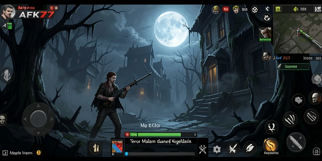 Screenshot AFK77 menampilkan momen mencekam dalam gameplay horor.