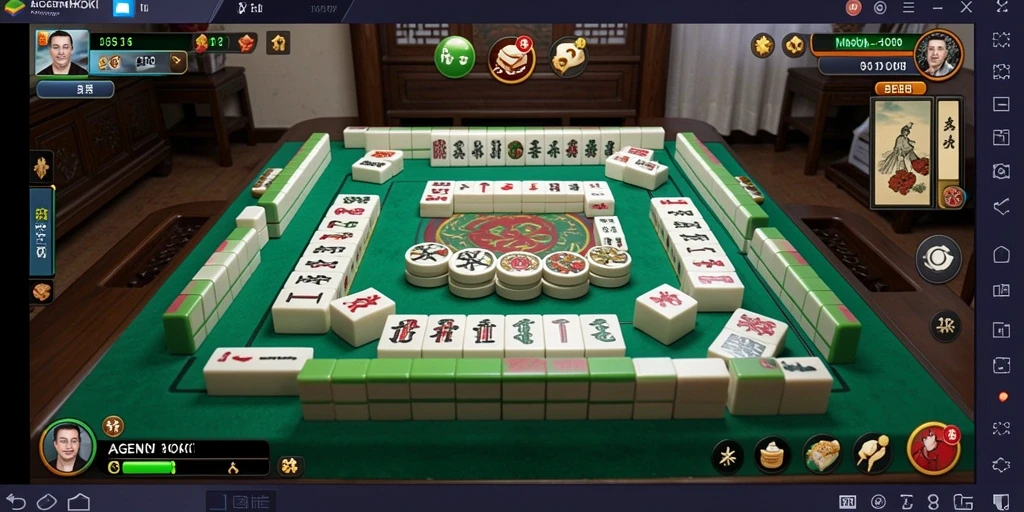 Gameplay AGENHOKI dengan tampilan papan Mahjong yang menarik.