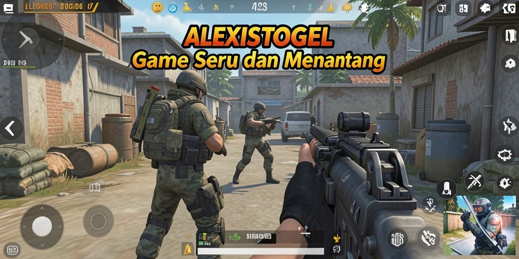 Tangkapan layar gameplay ALEXISTOGEL menampilkan aksi mendebarkan dalam pertempuran TPS.