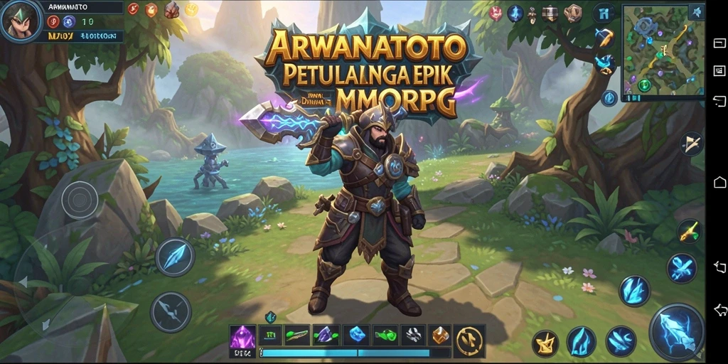 Tampilan gameplay epik dari ARWANATOTO yang menampilkan petualangan menarik.