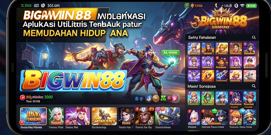Screenshot utama BIGWIN88 menunjukkan tampilan antarmuka aplikasi yang mudah digunakan.