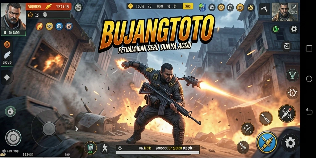 Tampilan gameplay BUJANGTOTO dengan aksi mendebarkan.