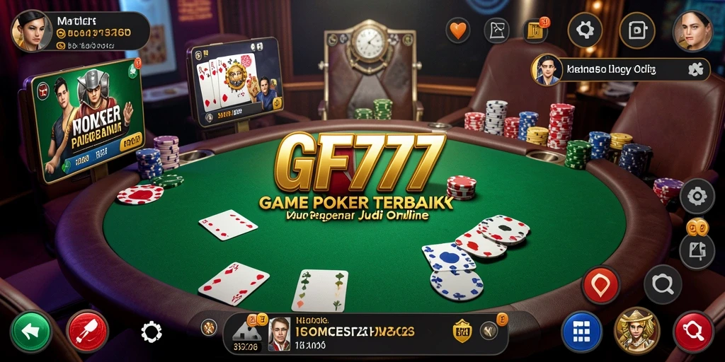 Screenshot gameplay GF777 menunjukkan keseruan permainan poker.