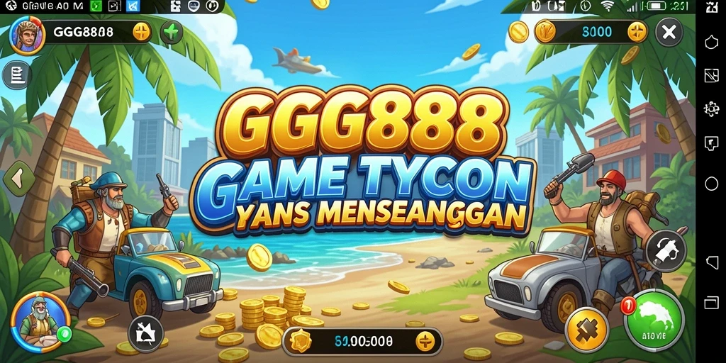 Tangkapan layar permainan GGG888 dengan elemen manajemen bisnis.