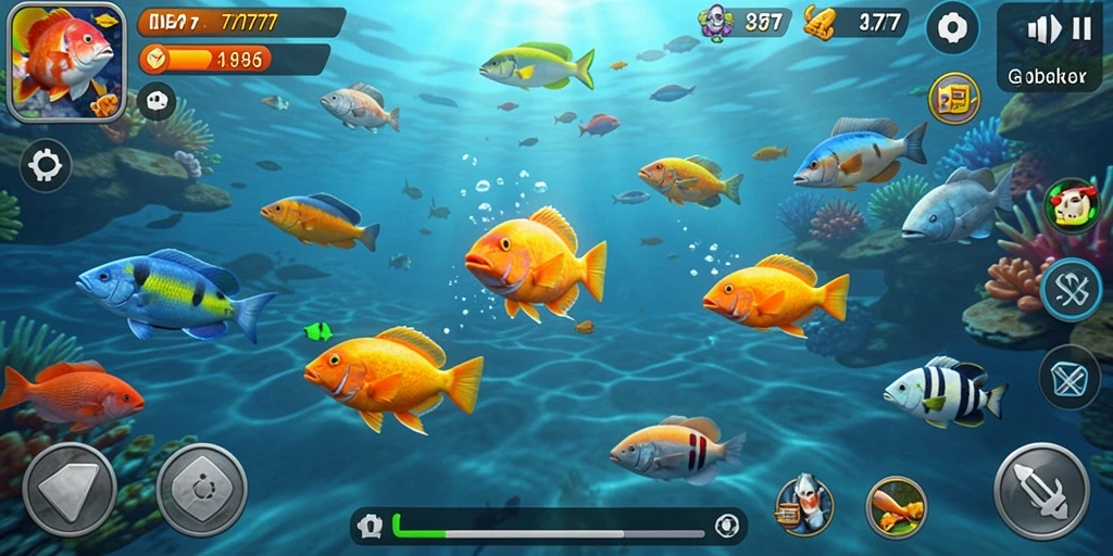 Gameplay seru dalam IDA777 saat menembak ikan besar.