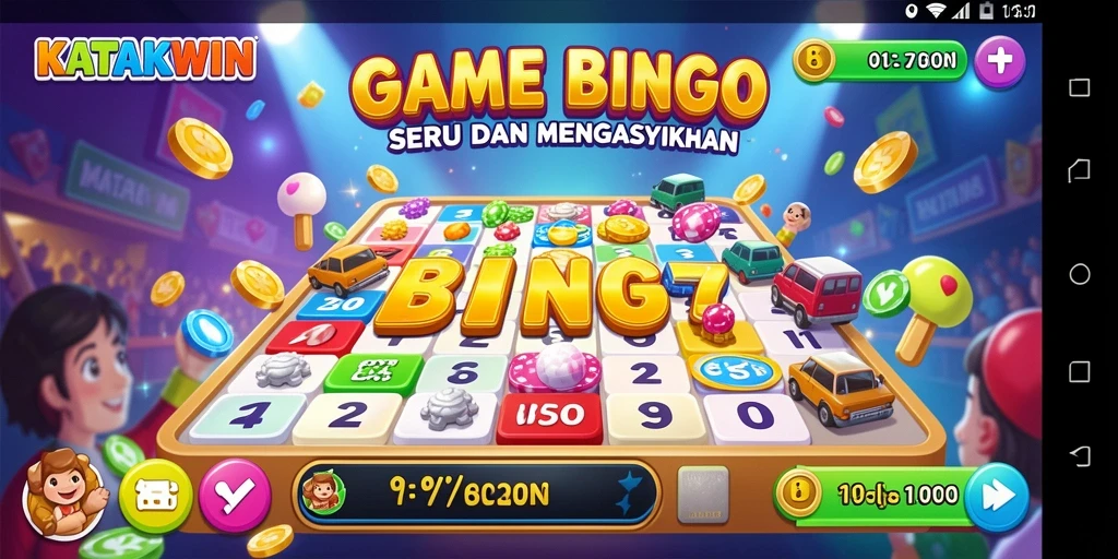 Tampilan gameplay KATAKWIN yang seru dan berwarna.