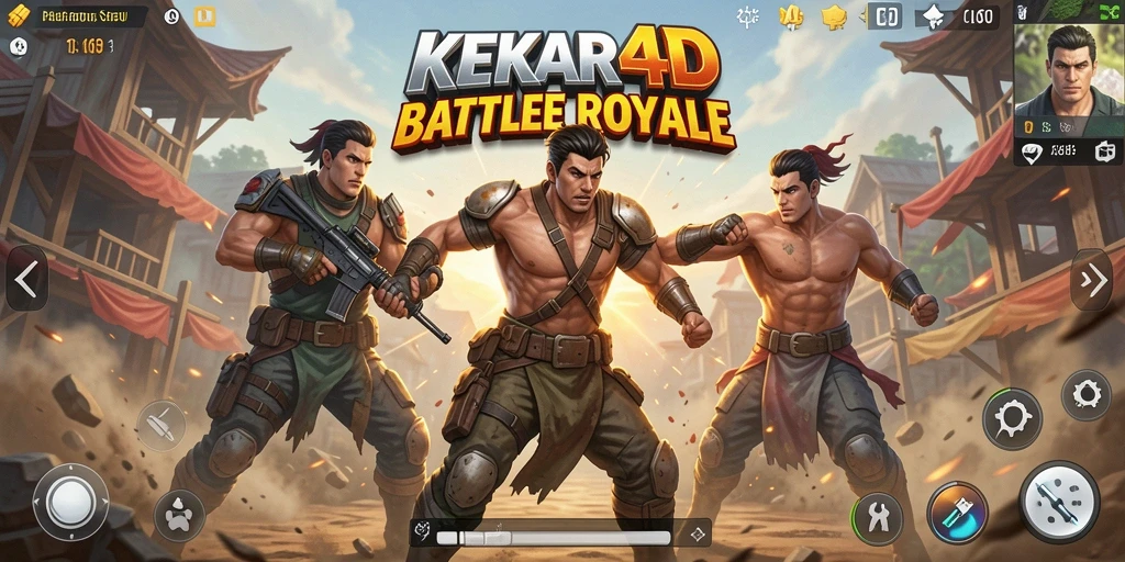 Tampilan gameplay <strong>KEKAR4D</strong> yang menegangkan dalam pertarungan Battle Royale.