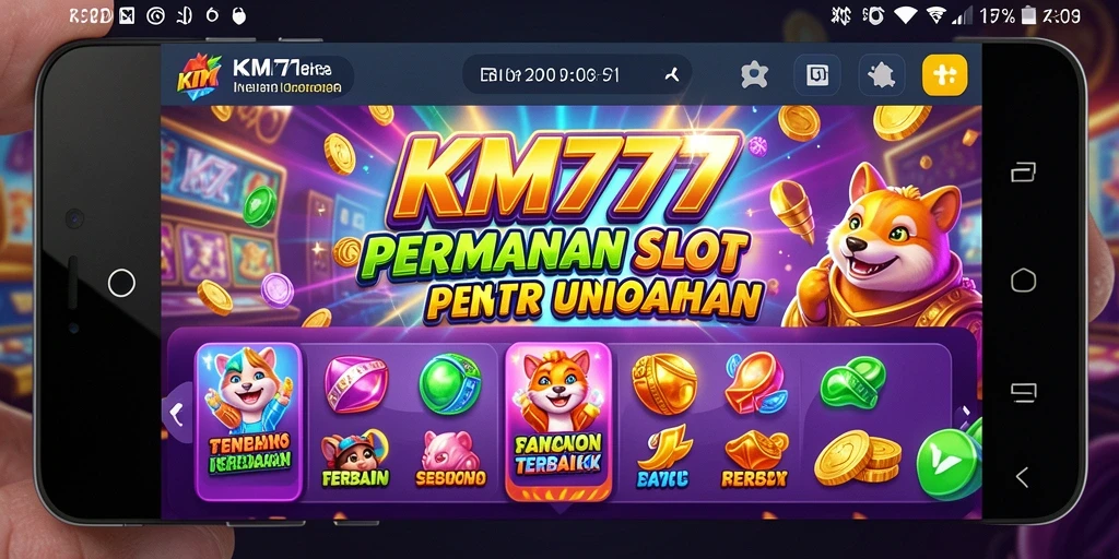 Tampilan gameplay Slot KM777 yang menarik dan mendebarkan.
