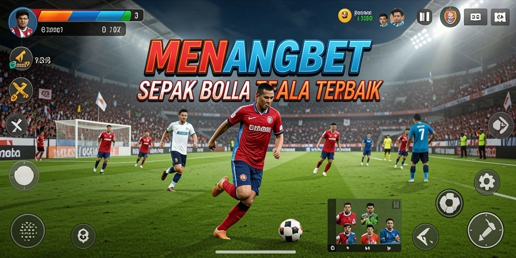 Tampilan gameplay MENANGBET saat pertandingan sepak bola.