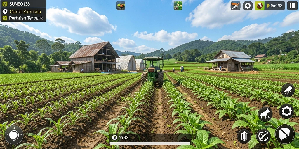 Tampilan gameplay SUNEO138 dengan aktivitas pertanian yang menyenangkan.
