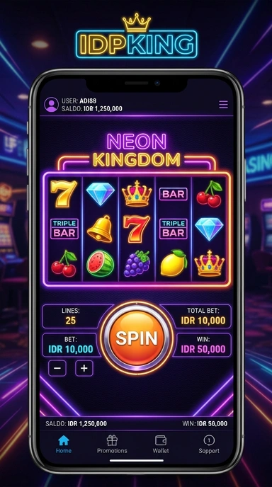 Tampilan utama aplikasi idpking yang mudah dinavigasi.